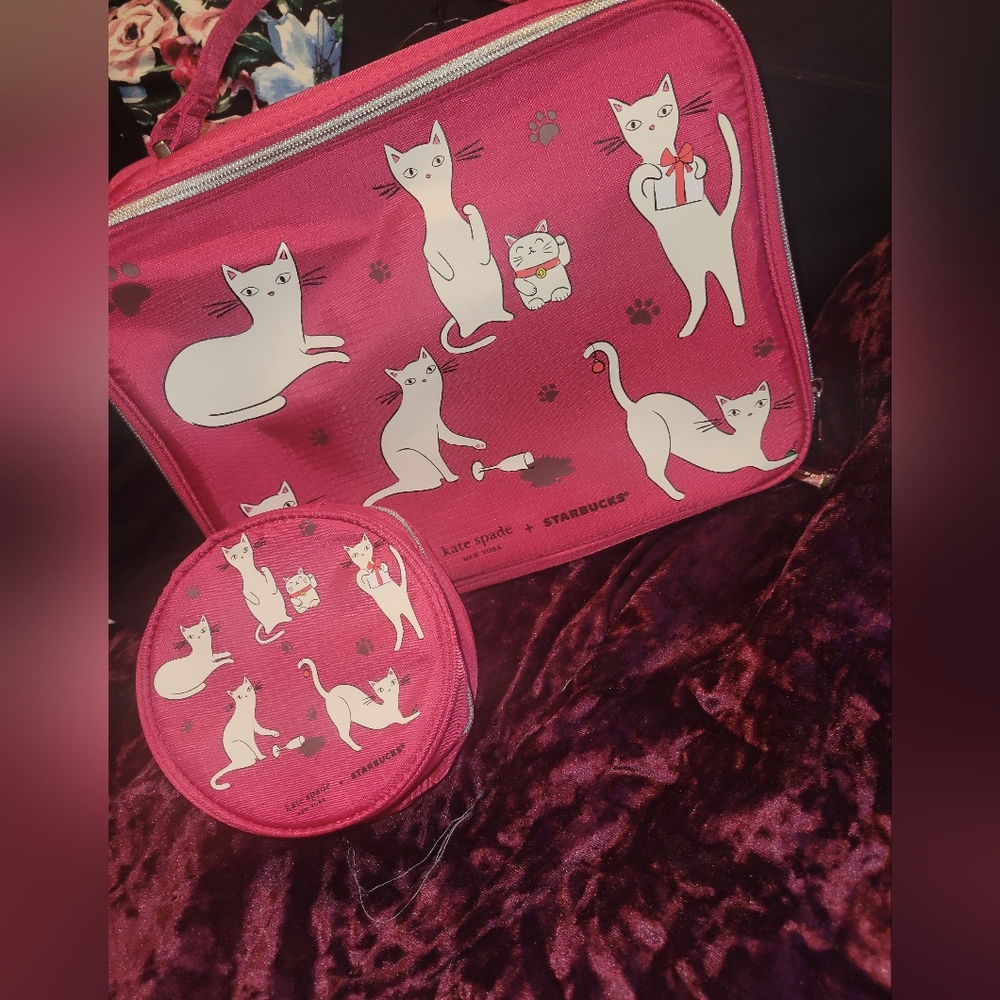 Kate Spade Starbucks Cat bag set